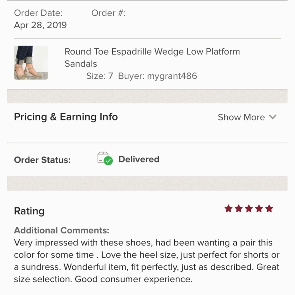 Round Toe Espadrille Wedge Low Platform Sandals - Picture 6 of 7